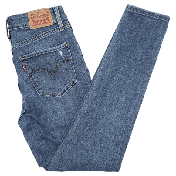 Levi's Denim - Levis 721 Jeans Womens 27 Skinny High Rise Distressed Blue